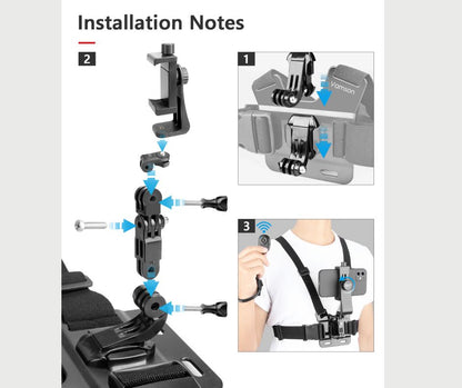𝐕𝐢𝐬𝐢𝐨𝐧𝐂𝐡𝐞𝐬𝐭™/ Harnais pour téléphone et caméra potable à la poitrine